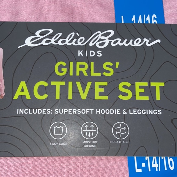 NWT Eddie Bauer girls active set hoodie leggings L 14/16 - Picture 4 of 5